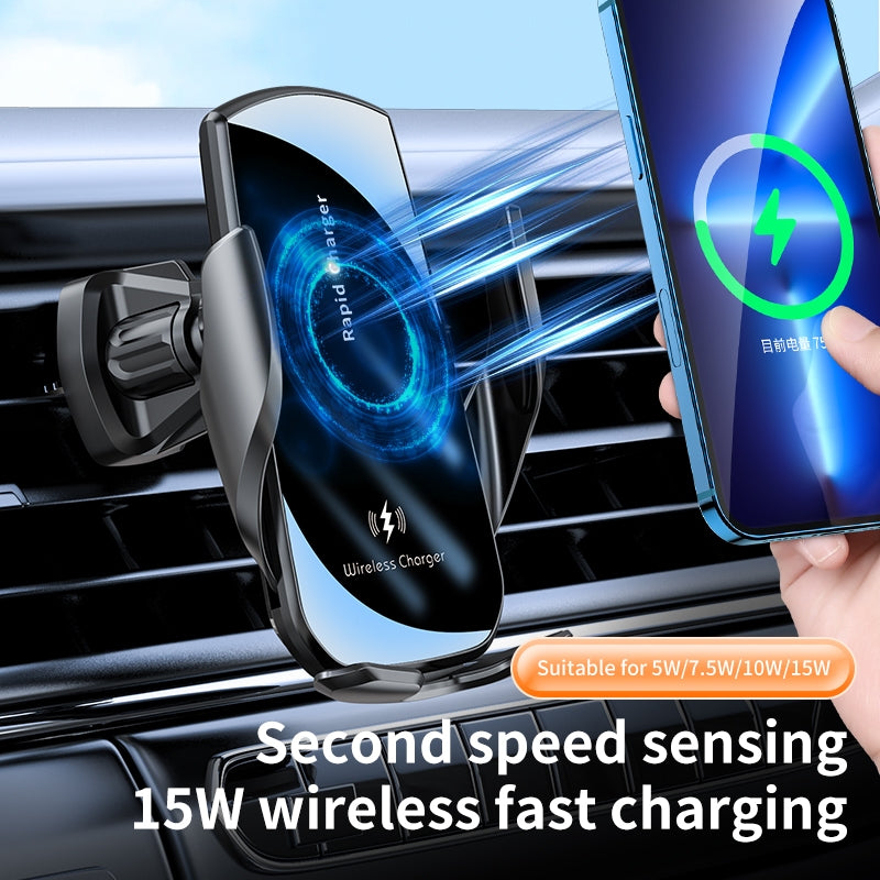 Car 15W Smart Induction Wireless Charger Phone Holder