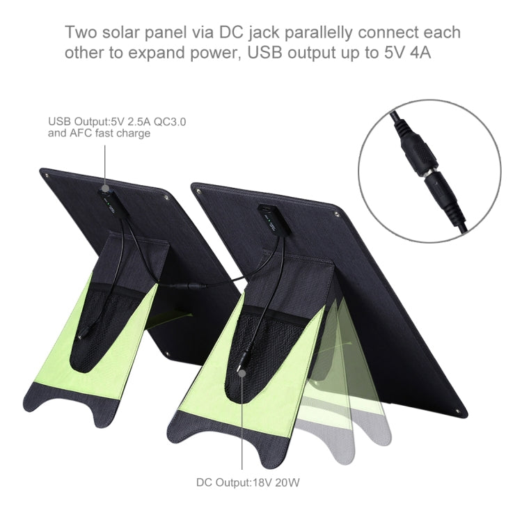HAWEEL Portable 20W Monocrystalline Silicon Solar Power Panel Charger